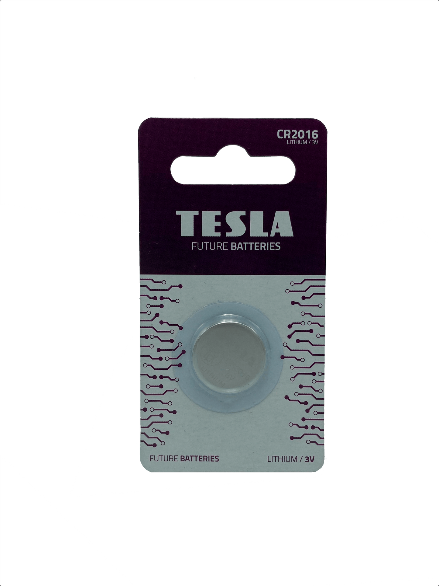 Blister 1 pilha de botão 3V Tesla CR2016