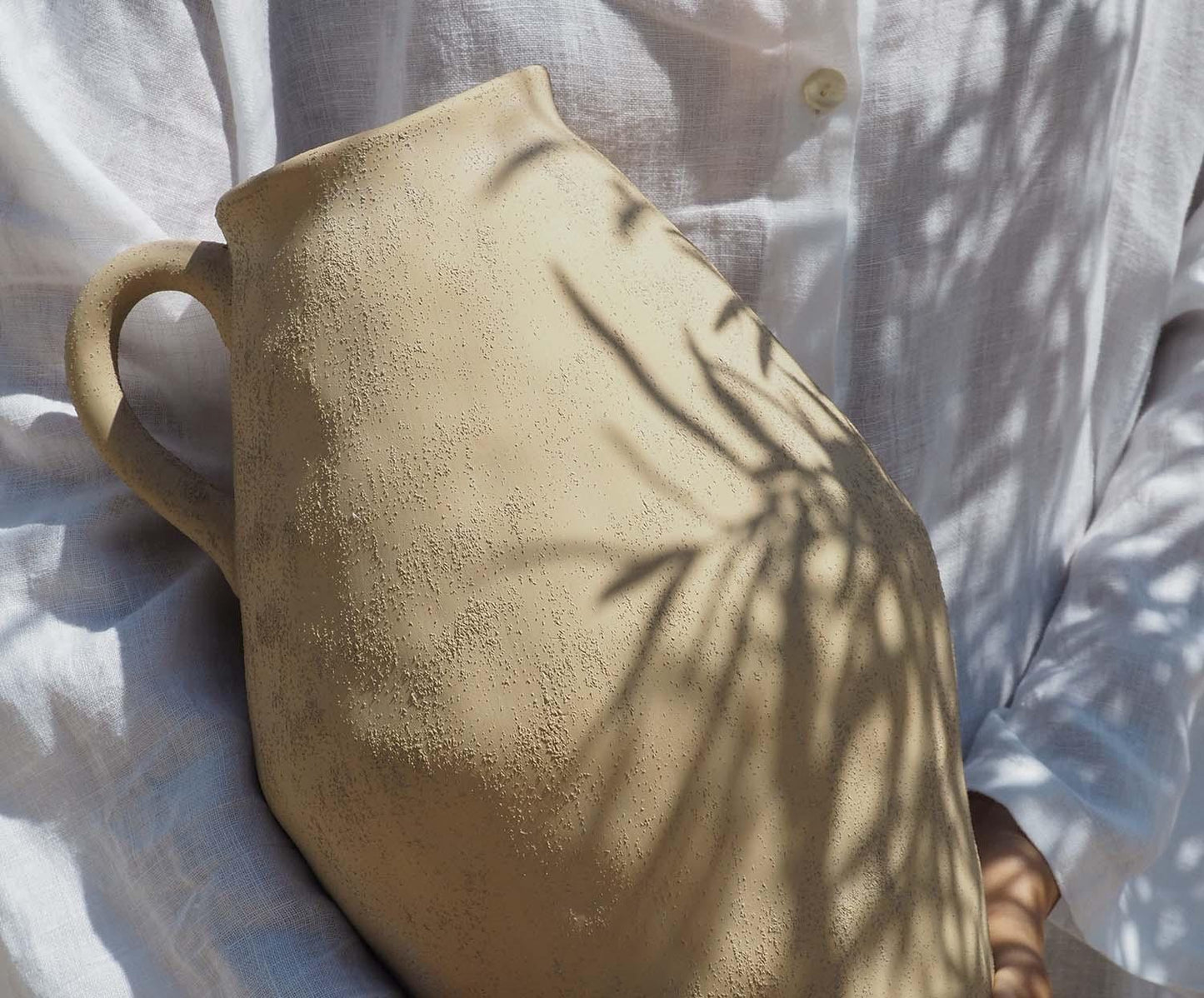 Vaso bege de grés Masaka 30 cm Andrea House