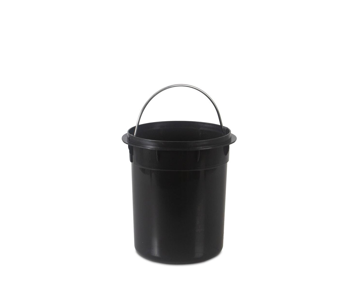 Papelera de baño negra metal y madera 5L Andrea House