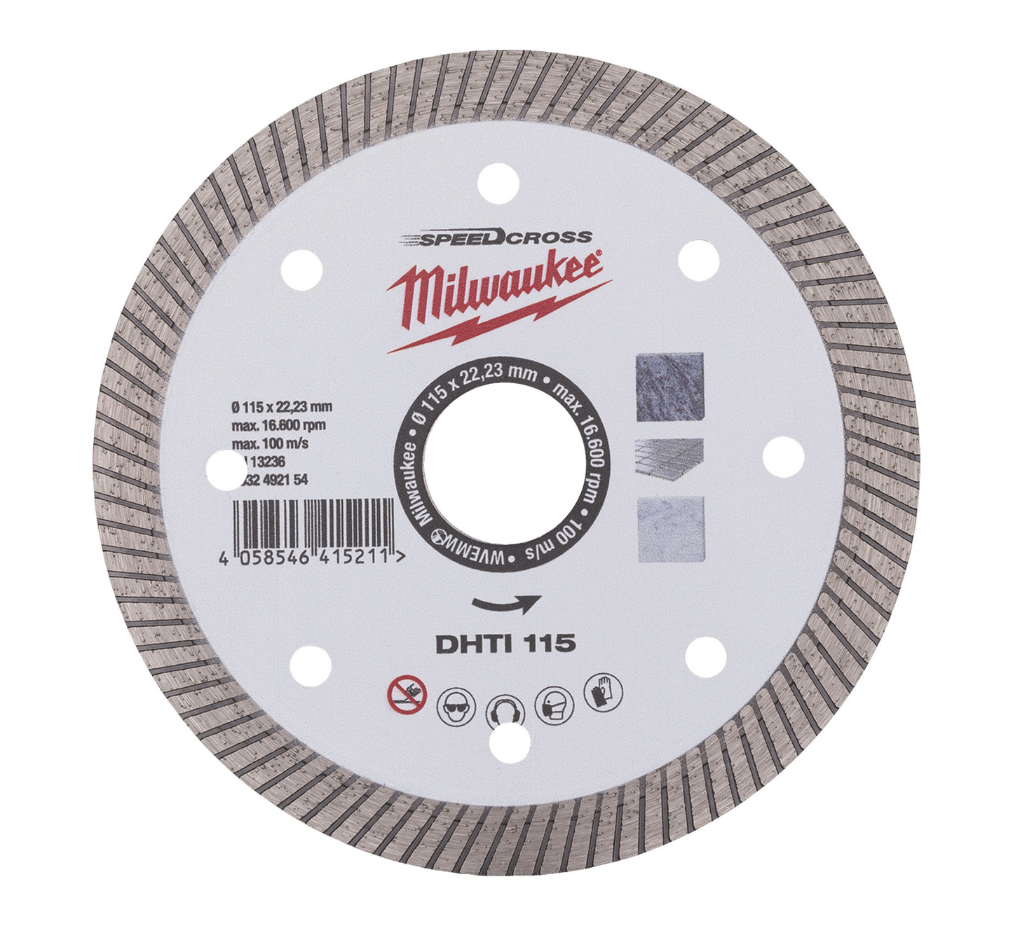 Speedcross DHTi Contínuo 115mm Lâmina de Diamante Milwaukee