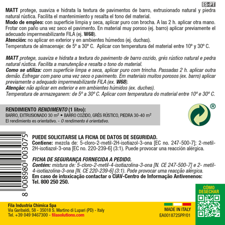Frasco de Cera Protetora com Efeito Mate 1L Fila MATT