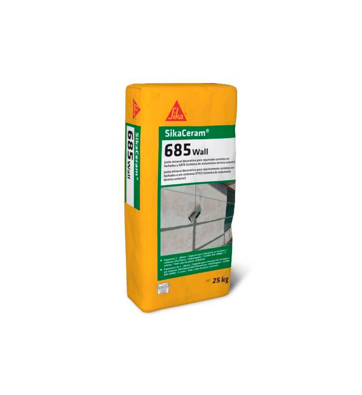Betume mineral para betumação de cerâmica em fachadas, SATE e piscinas SikaCeram-685 Wall 25kg Sika