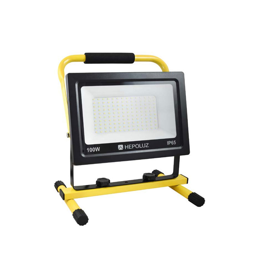 Foco projetor LED com suporte 100W 6000K Hepoluz