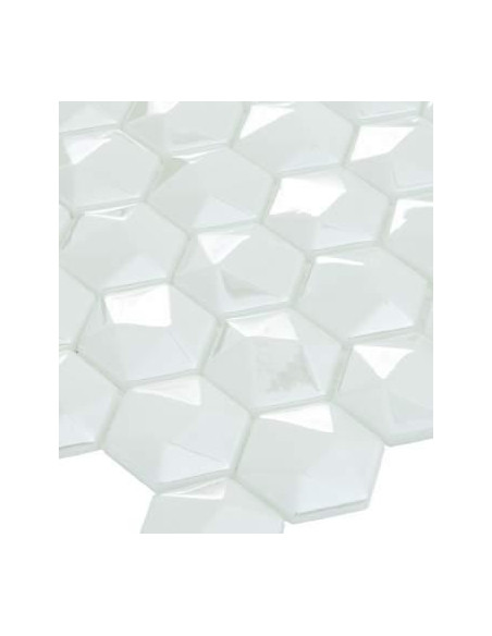 Malha de Gresite Decorativa Honey Diamante Branco 31,5X29cm Vidrepur