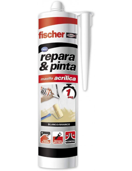 Cartucho Masilla repara y pinta acrílica blanca 300ml Fischer FISCHER - 1