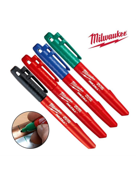 Blister de 4 marcadores de pontos finos coloridos Milwaukee MILWAUKEE - 2