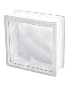 Bloco de vidro Clear Wave 19x19x8 cm transparente  - 1