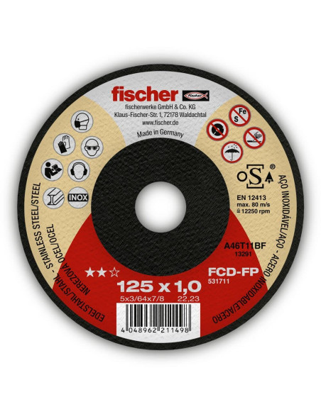 Caja 25uds Disco de corte FCD-FP 125x1x22,23 Plus Fischer FISCHER - 2