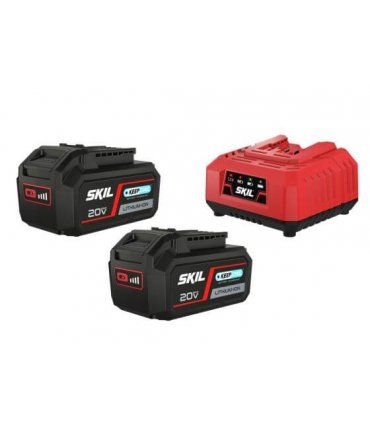 Conjunto 2 baterias 20V Max 4,0 Ah «Keep Cool» ión-litio e carregador Skil 3112 BA