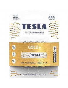 Blister 4 pilhas Tesla AAA GOLD+ LR03