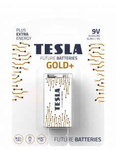 Blister 1 pilha Tesla 9V GOLD+ 6LR61