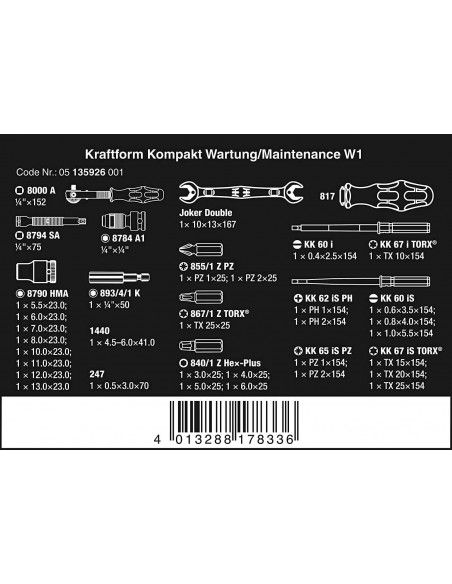 Juego de herraminetas de mantenimiento 35 piezas Wera Kraftform Kompakt W 1 ref.135926  - 2