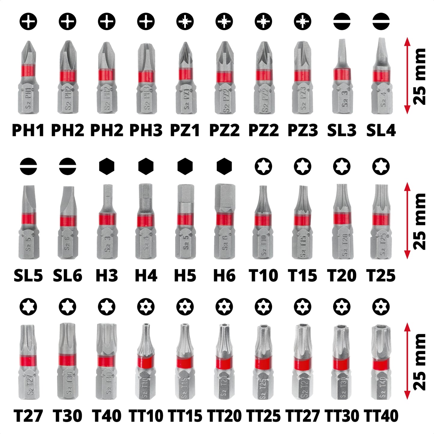 Conjunto de bits Einhell XS-CASE 32pcs 49118693