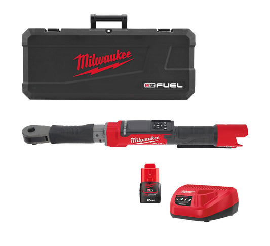 Chave dinamométrica de catraca M12 Fuel One-Key 1/2" com bateria + carregador + mala Milwaukee M12 ONEFTR12-201C