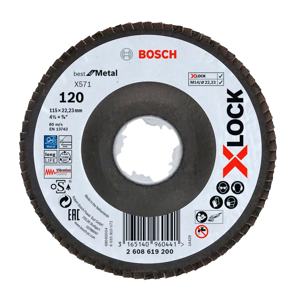 Disco flap X571 Melhor para Metal X-LOCK 115mm Bosch