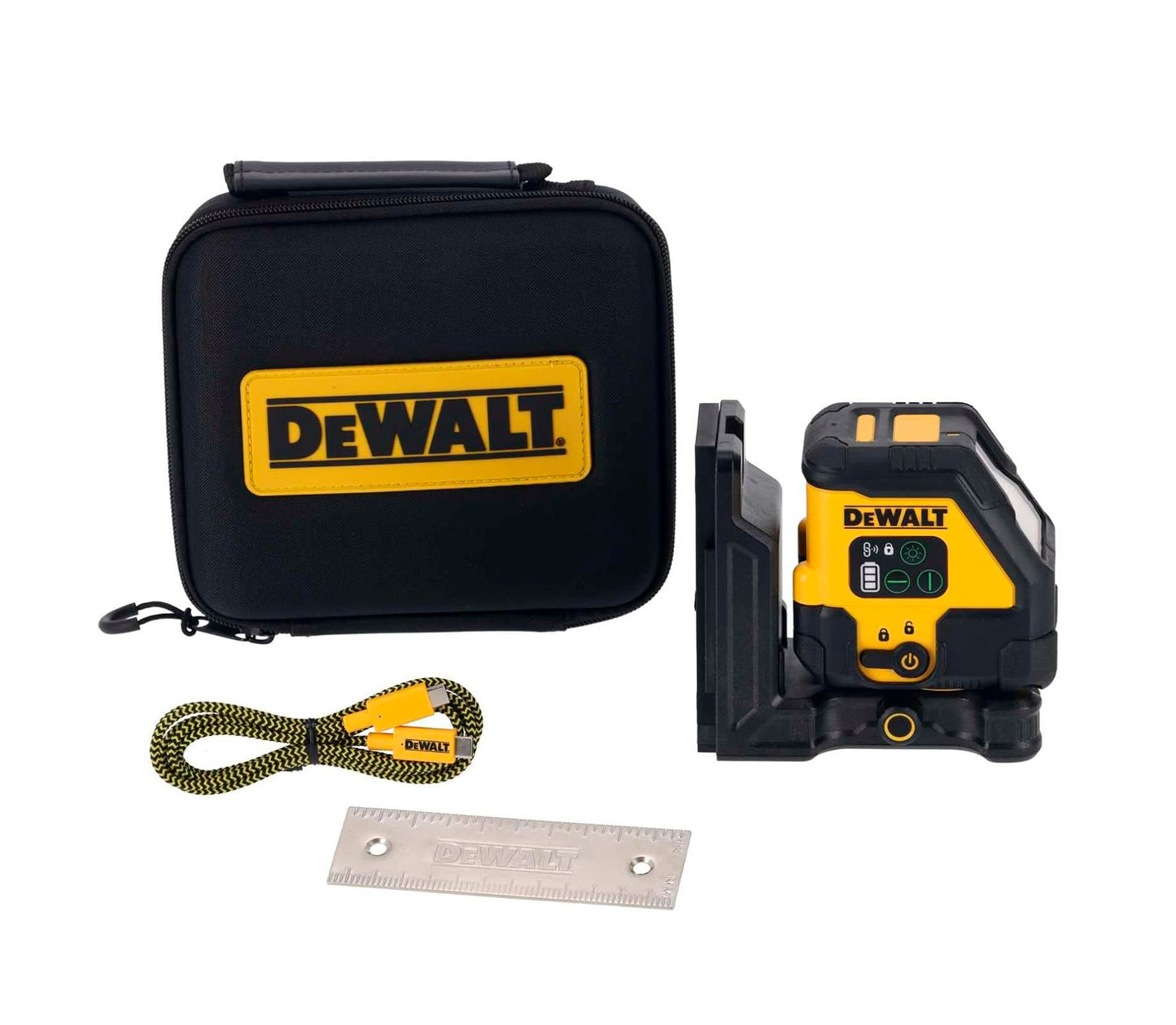 Nível laser autonivelante verde USB-C de 2 linhas cruzadas Dewalt DCLE14201GB