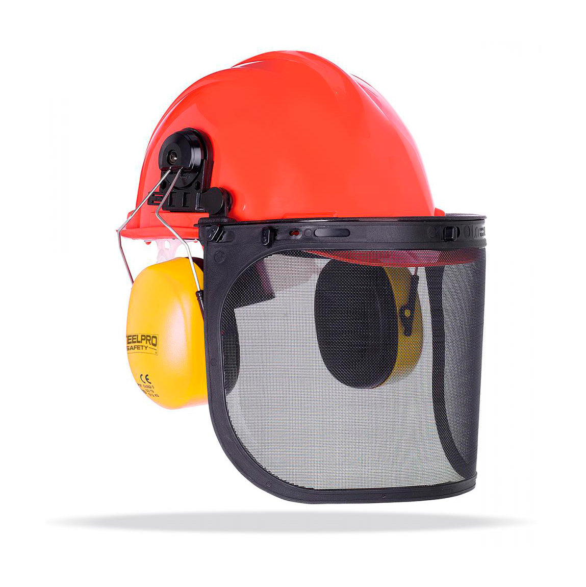 Conjunto de proteção florestal com capacete + viseira de malha + protetores auriculares STEELPRO Marca 2088KFN