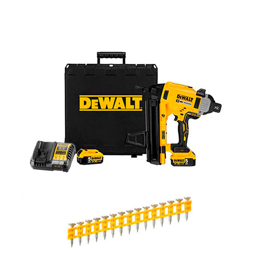 Combo Clavadora de Hormigón y Acero a Batería 18V DCN890P2 + 20.100 Clavos 20mm Dewalt