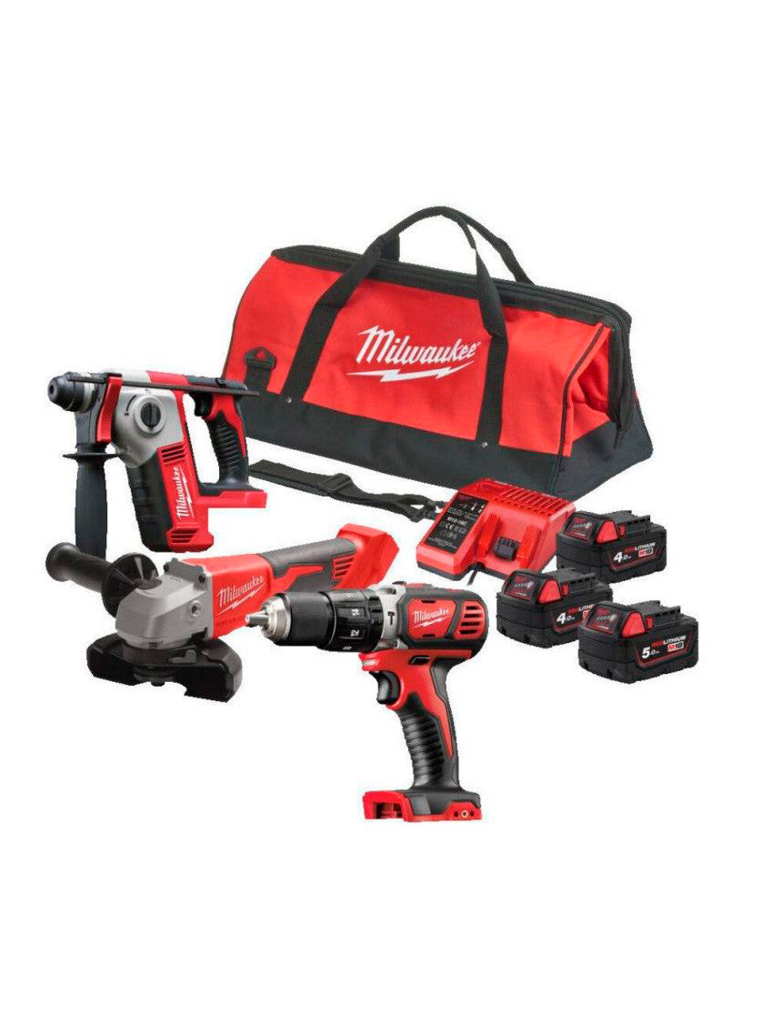 Kit de canalização 3 ferramentas + 2bat 4Ah + bat 5Ah + carregador M12-128 C + Saco Milwaukee M18 BPP3D-543B