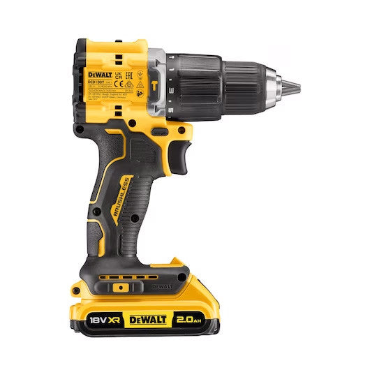Furadeira de martelo XR 18V Edição limitada 100 anos com 2bat 2Ah + caixa Dewalt DCD100YD2T