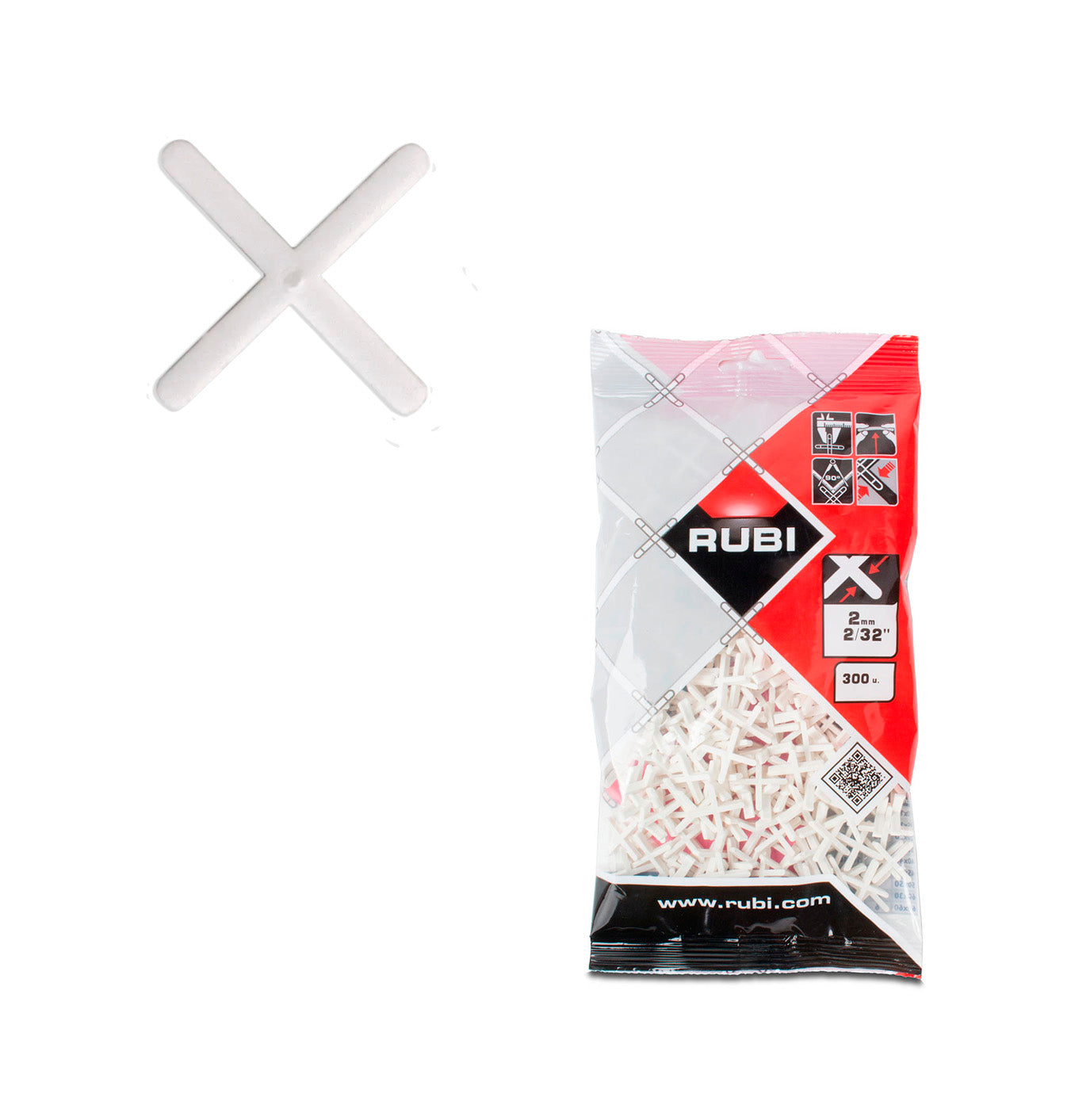 Crucetas para juntas 2mm bolsa 300ud Rubi 02901