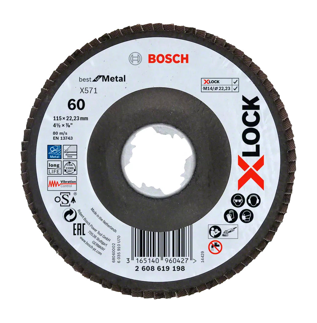 Disco flap X571 Melhor para Metal X-LOCK 115mm Bosch