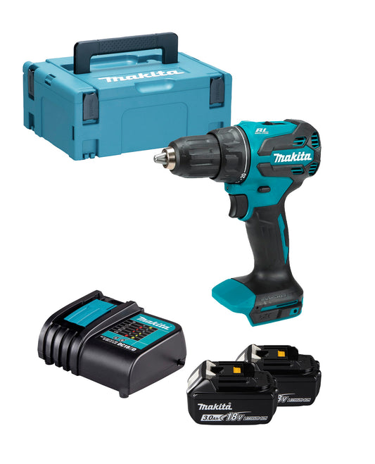 Furadeira combinada BL 18V LXT com 2 baterias de 3Ah + Carregador + Maleta Makita DHP490SFJ