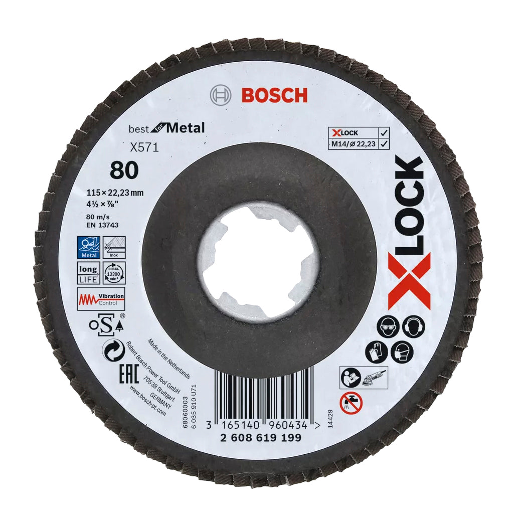 Disco flap X571 Melhor para Metal X-LOCK 115mm Bosch