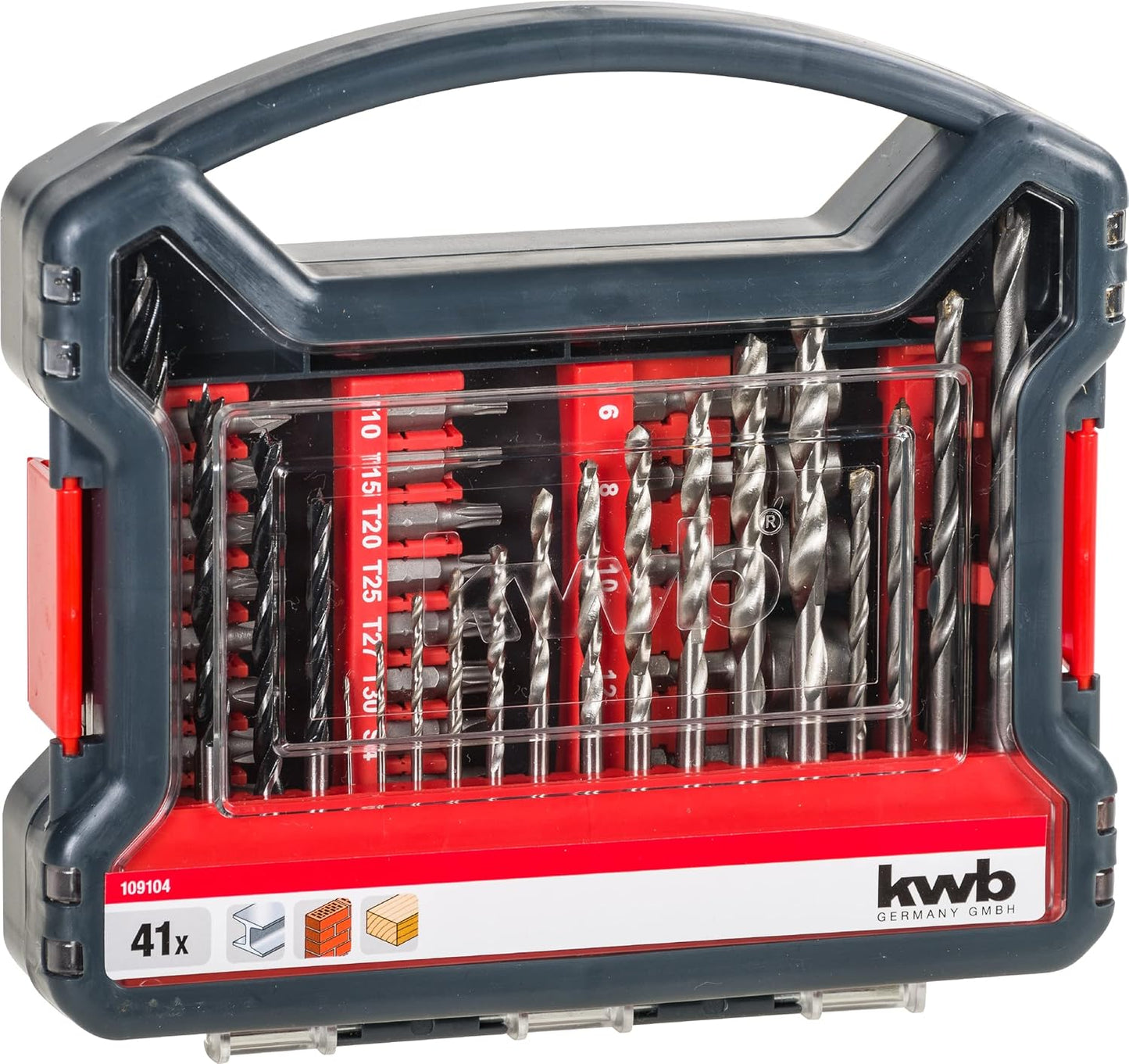 Conjunto de brocas para metal, madeira e pedra KWB 41pcs 49109104
