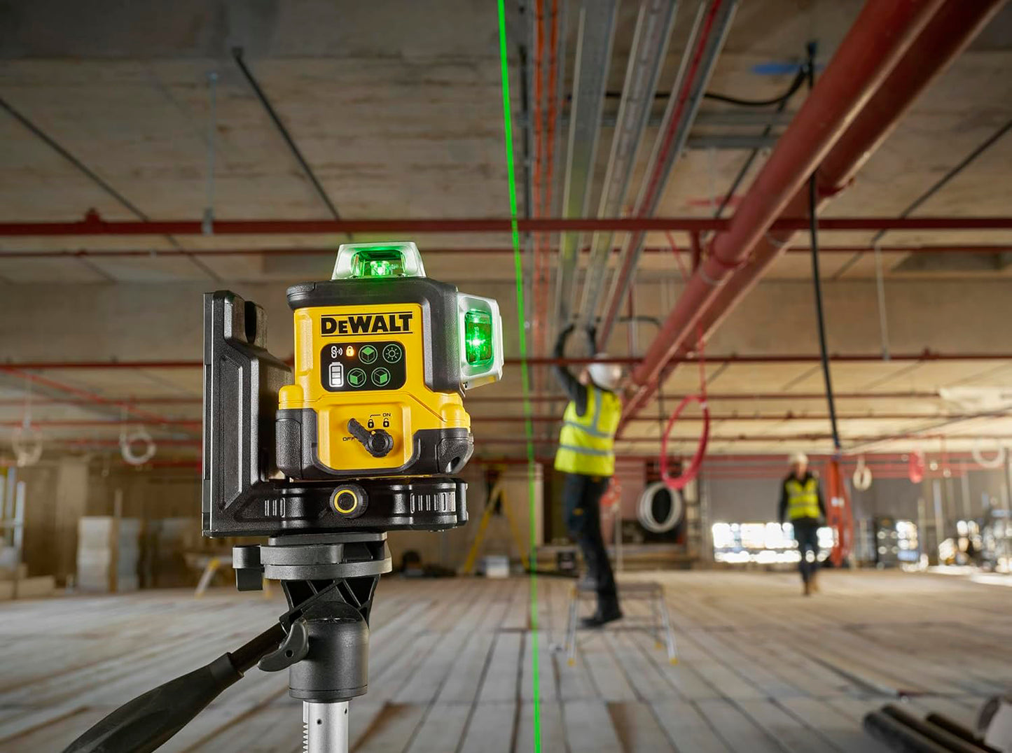 Nível laser autonivelante USB-C verde 3 linhas 360° Dewalt DCLE14361GB