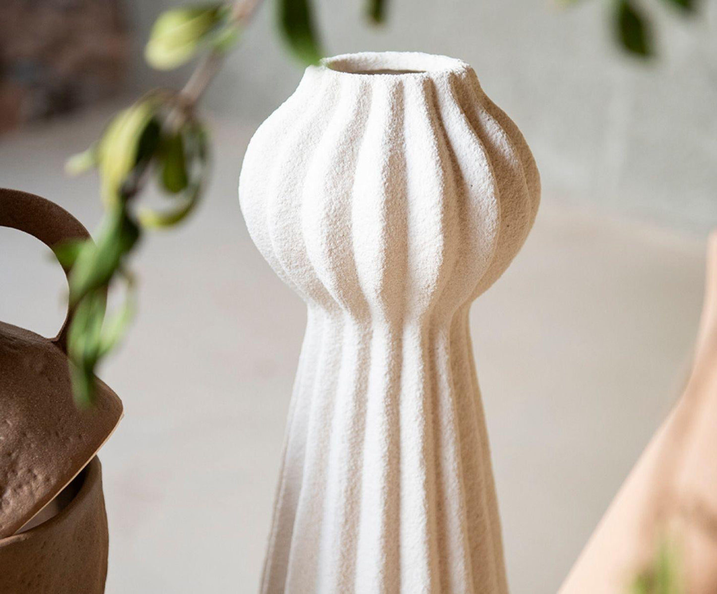 Vaso de cerâmica branco Kaduna 30 cm Andrea House