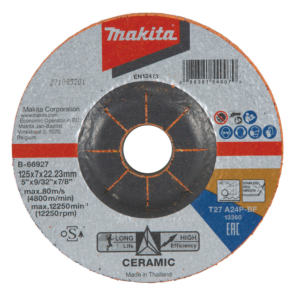 Disco de desbaste com grão cerâmico 125 mm Makita B-66927