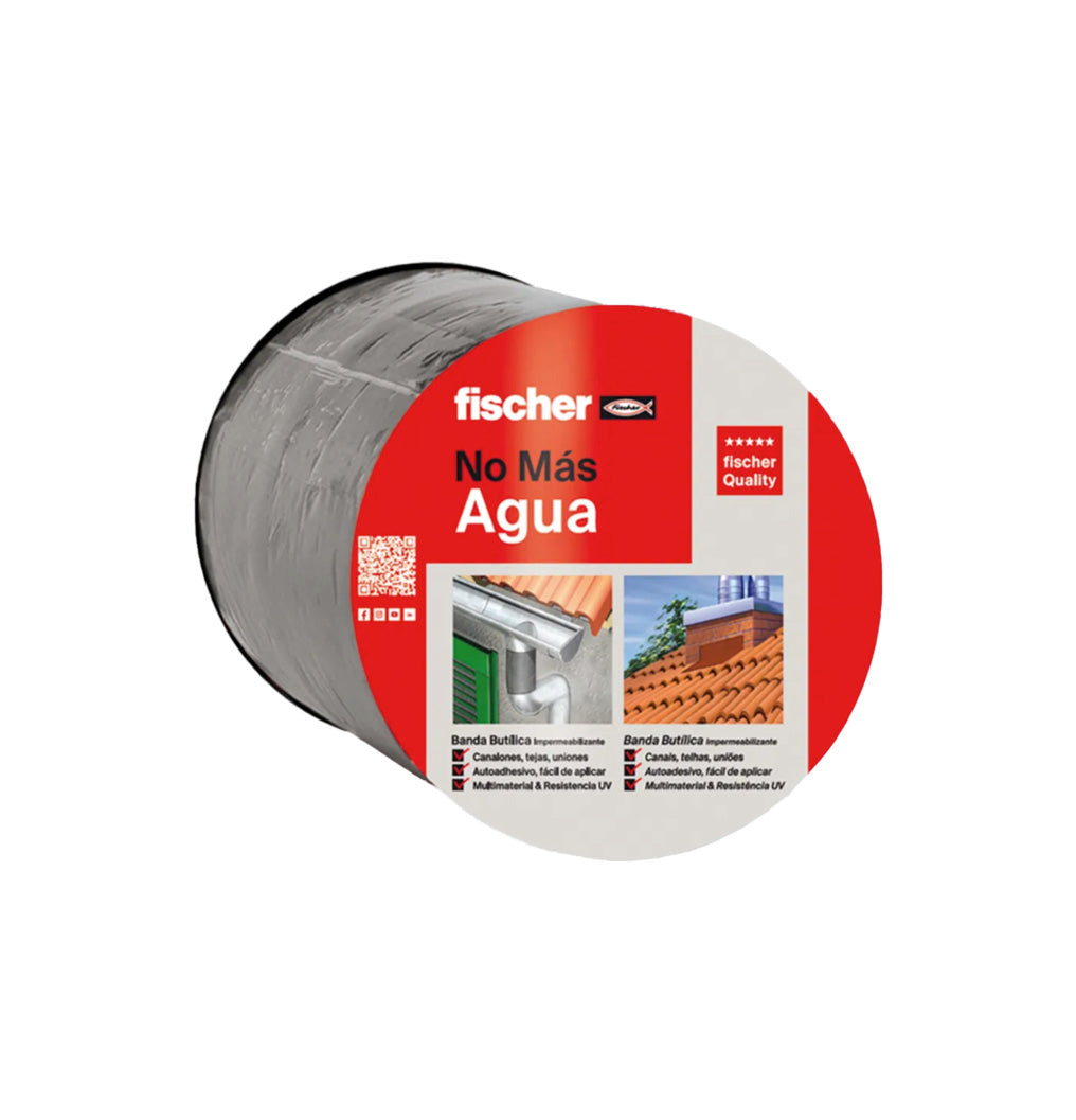 Fita de borracha de butilo 10 cm x 10 m x 0,6 mm cinzenta Fischer