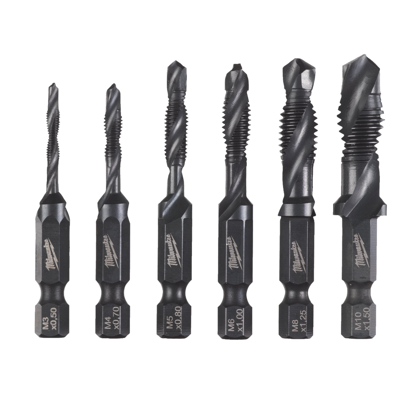 Brocas Milwaukee 1/4” 6pc HSS-G com rosca