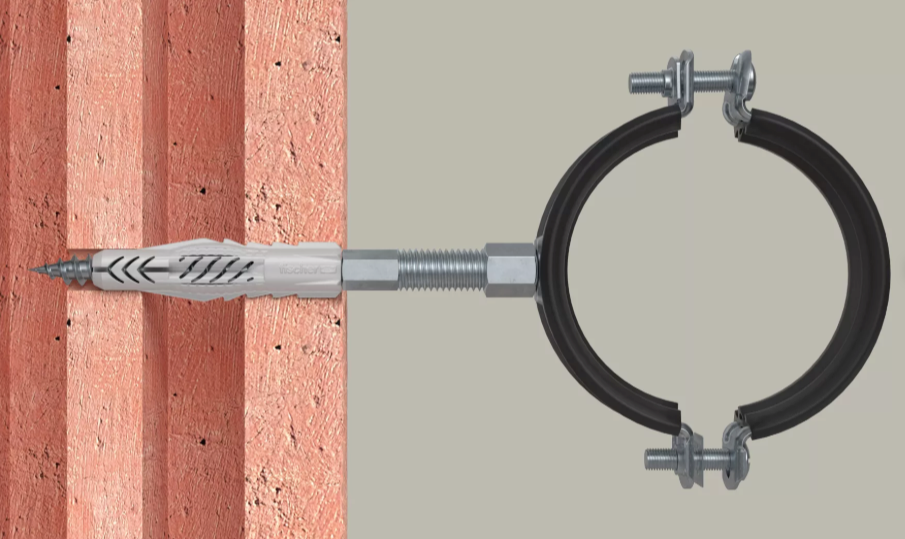 Caixa com 100 unidades de parafusos de rosca dupla para fixação STST 8x60 mm Fischer