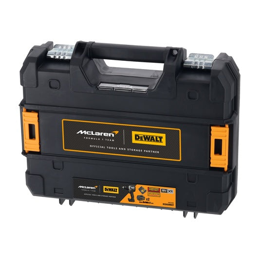 Berbequim de martelo McLaren 18V 90Nm 13mm com 2 baterias de 4Ah + mala Dewalt DCD85MM2T