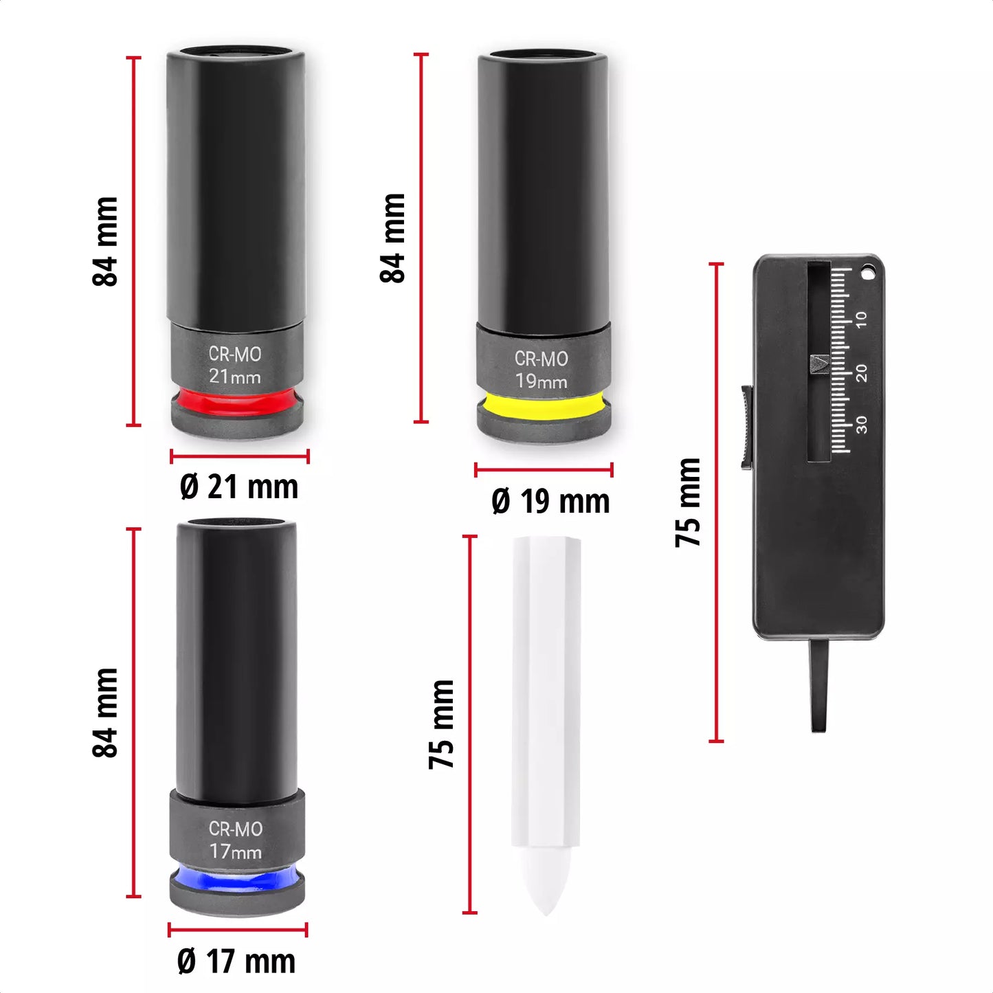 Conjunto de chaves de impacto Einhell 5pcs 49109273