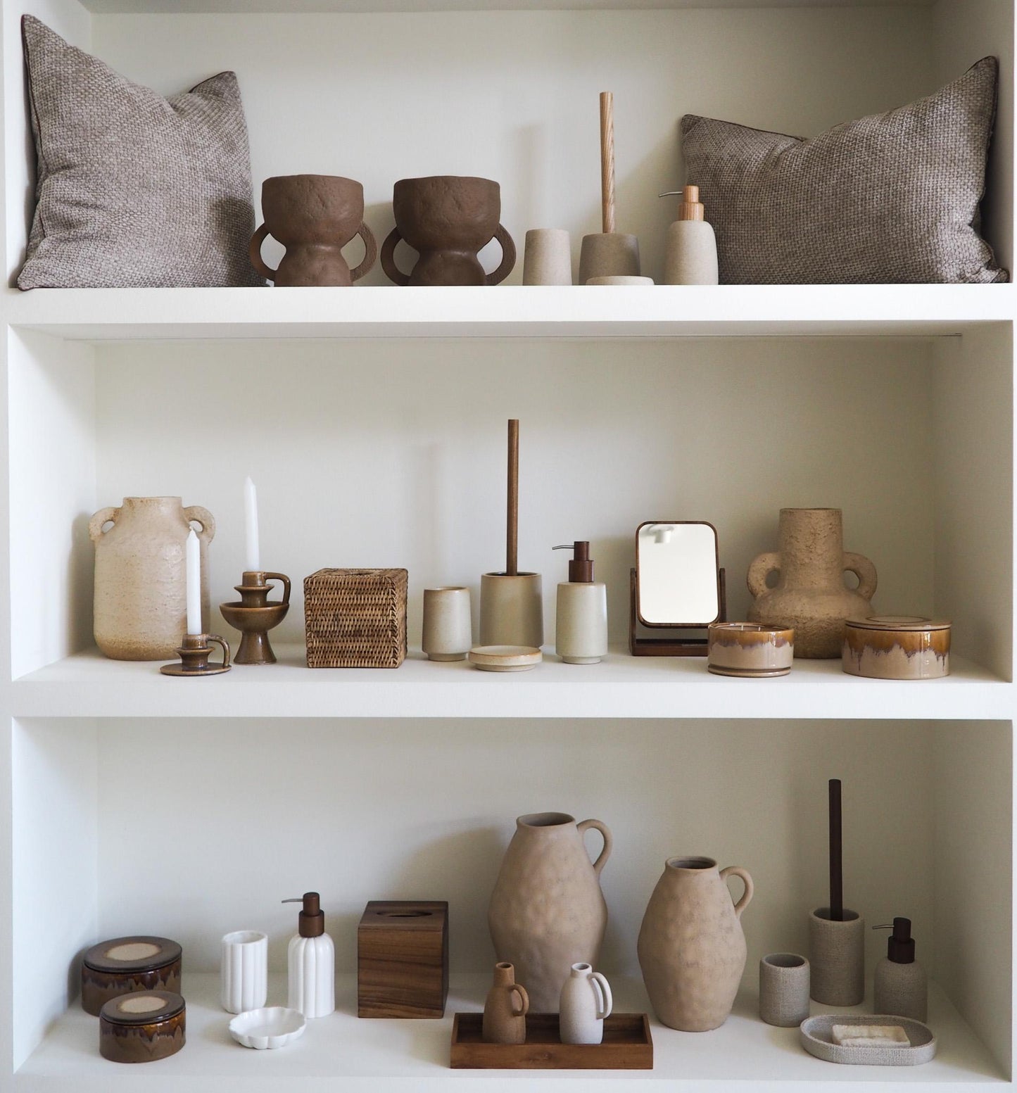 Vaso bege de grés Masaka 30 cm Andrea House