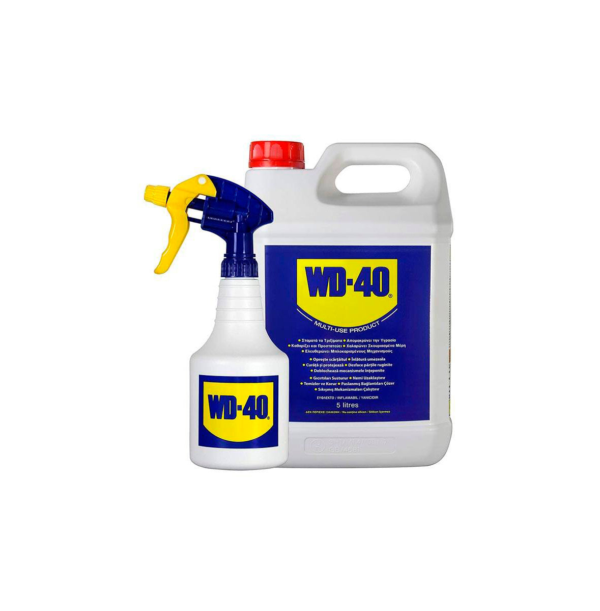 Óleo multiusos em bidão de 5 L + pulverizador WD-40