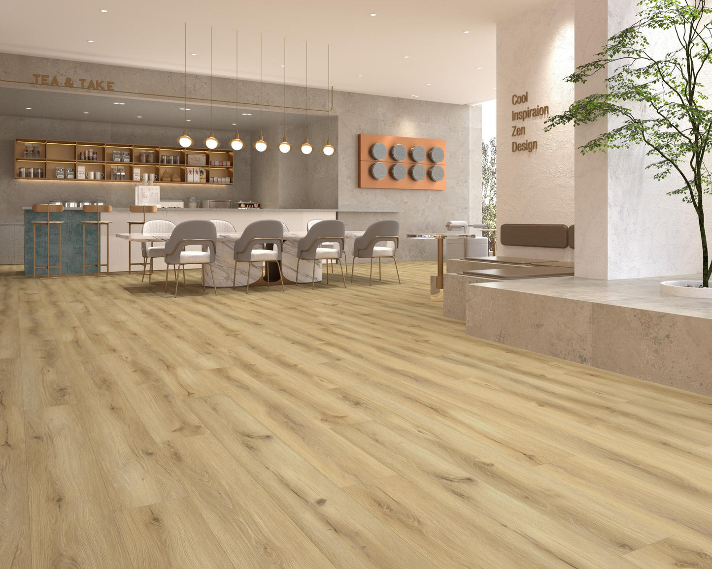 Peça Pavimento Click SPC 100% Impermeável Carvalho Ultramatt Natural 23×184,2 cm Dune