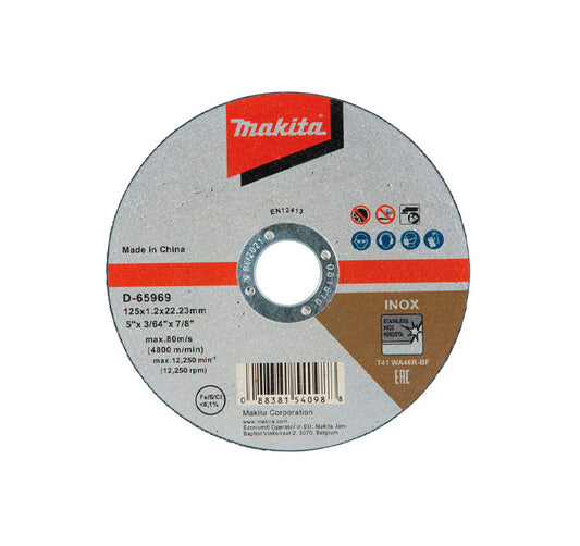 Caixa de 10 discos de corte Makita D-65953-10 de 115 mm em aço inoxidável