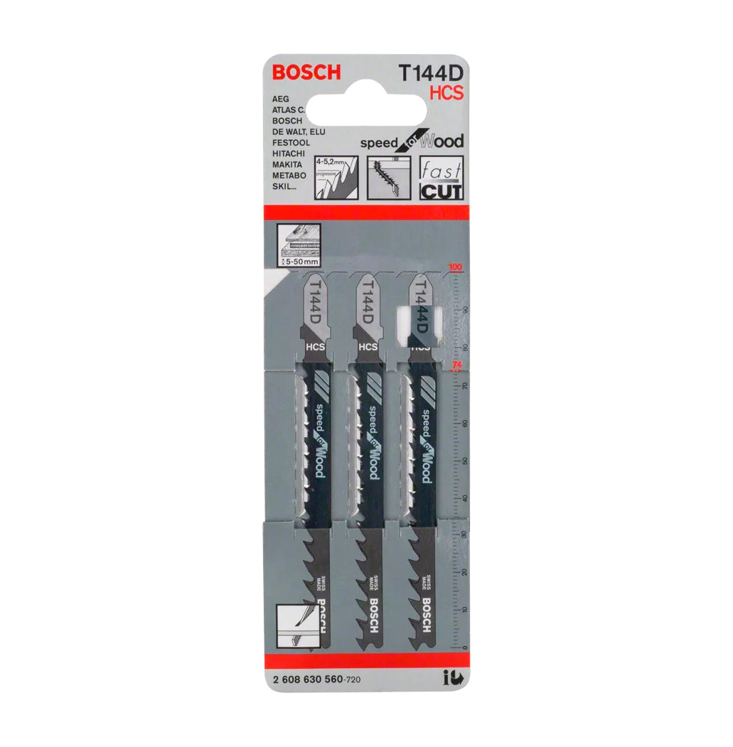Lâmina de serra vertical 100mm T 144 D 3 unidades Bosch