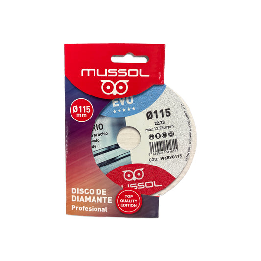 Disco diamantado para vidro KRISTAL EVO 115 mm Mussol