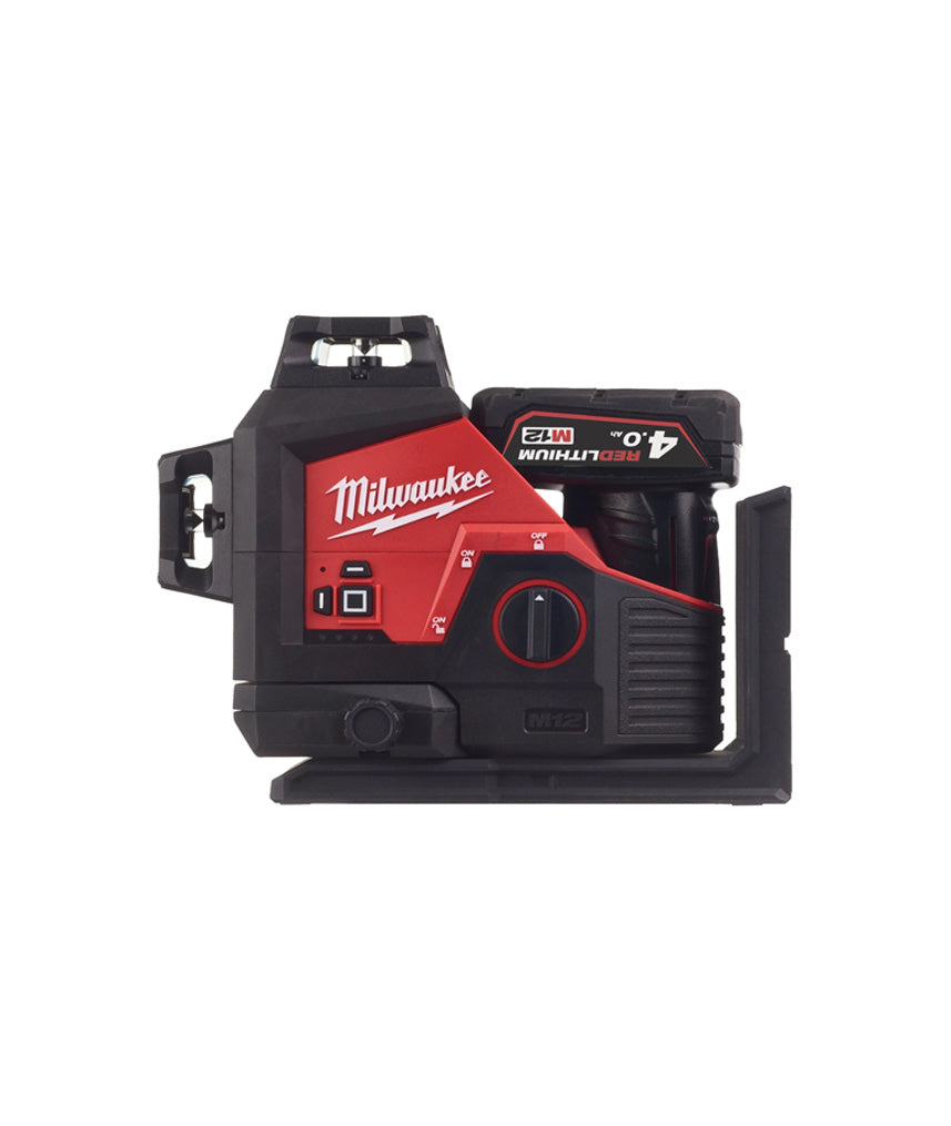 Nível laser de 3 linhas verde Bateria M12 + carregador + mala de transporte Milwaukee M123PL-401C