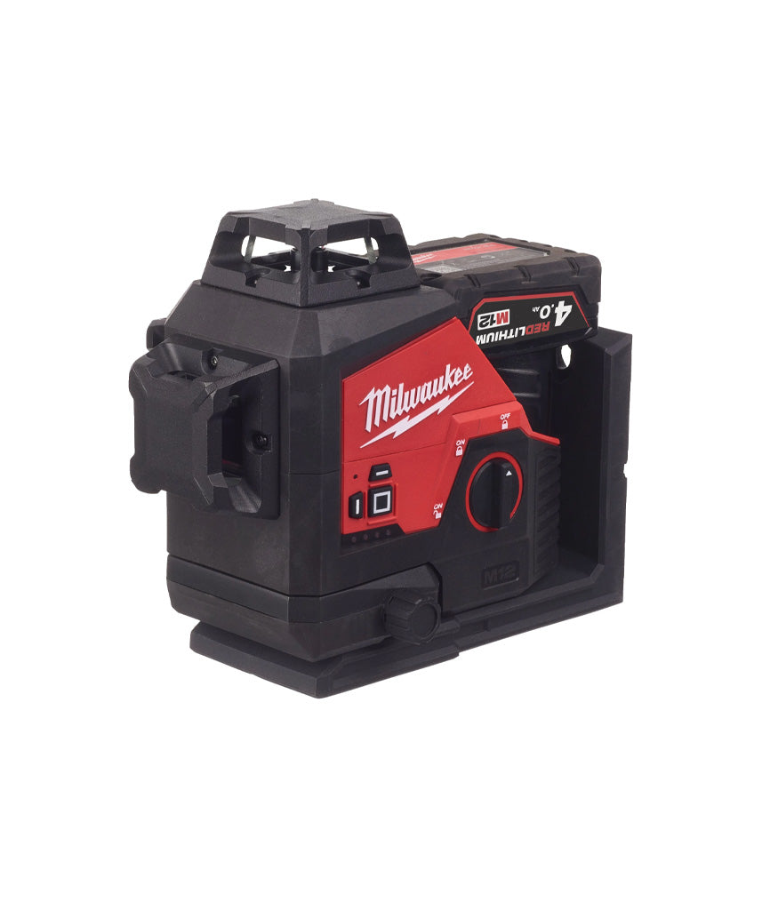 Nível laser de 3 linhas verde Bateria M12 + carregador + mala de transporte Milwaukee M123PL-401C