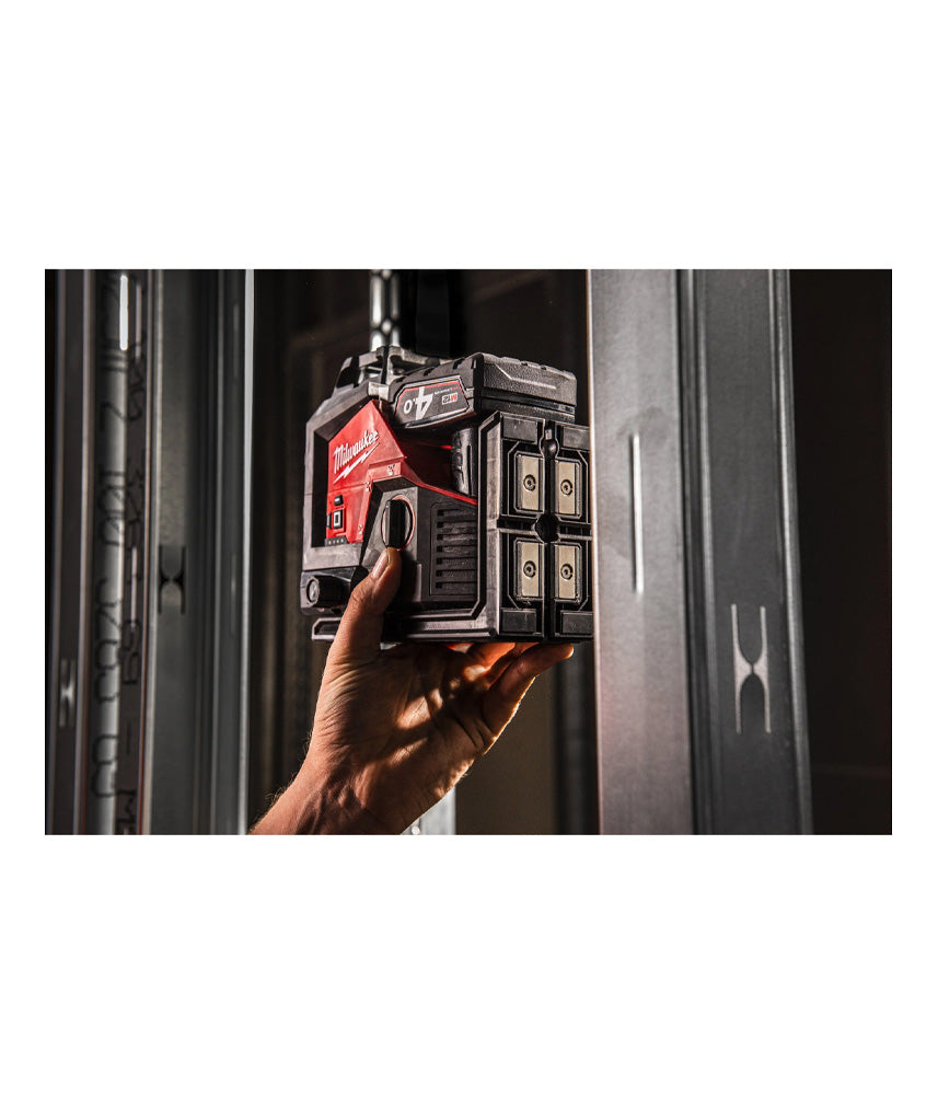 Nível laser de 3 linhas verde Bateria M12 + carregador + mala de transporte Milwaukee M123PL-401C