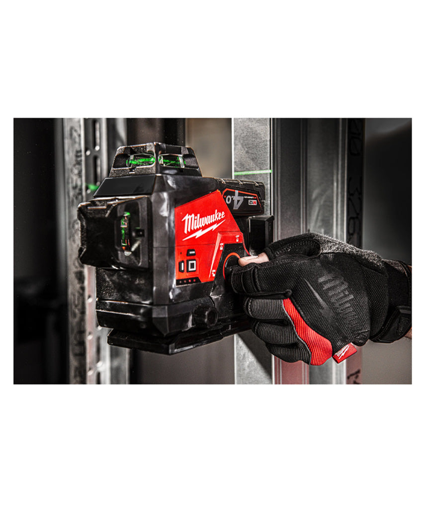 Nível laser de 3 linhas verde Bateria M12 + carregador + mala de transporte Milwaukee M123PL-401C