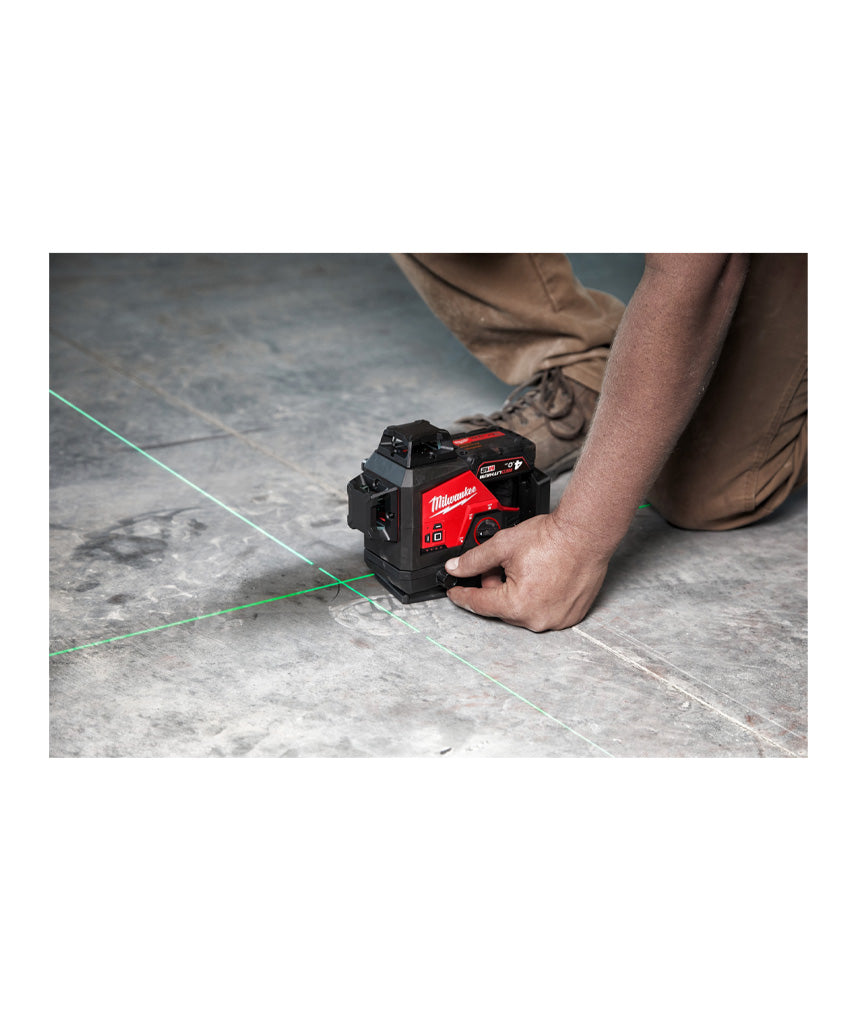 Nível laser de 3 linhas verde Bateria M12 + carregador + mala de transporte Milwaukee M123PL-401C