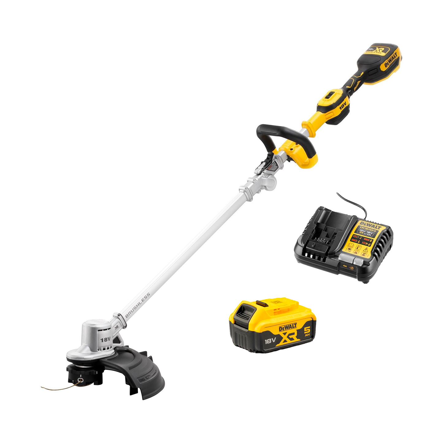 Aparador de relva Dewalt DCMST561P1 XR 18V ​​com cabo dobrável de 36 cm, bateria e carregador